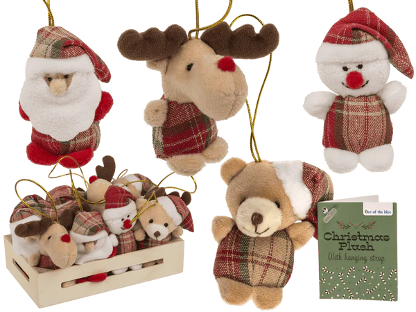 Weihnachts-Plüsch mit Aufhängeband, 8 cm,