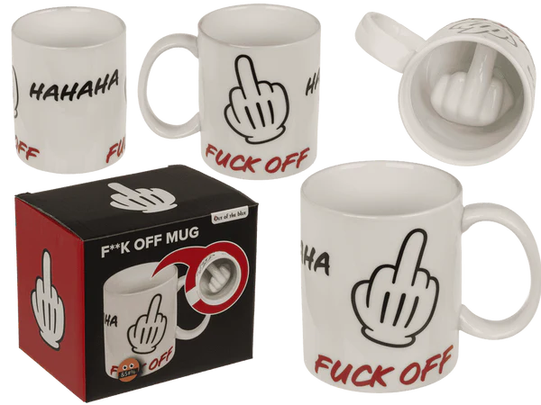 [OOTB-78/8429] Becher, Fuck off, aus Steingut, 8 x 10 cm,