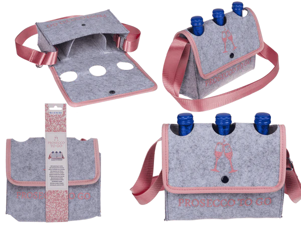 [OOTB-71/3349] Hellgraue Umhängetasche, Prosecco to Go,