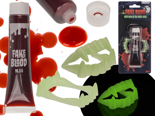 [OOTB-98/2107] Kunstblut mit Glow in the Dark Zähnen,