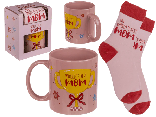 [OOTB-78/8437] Geschenkset, World's Best Mom, Becher und Socken,