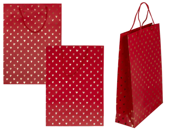 [OOTB-180804] Rote Papier-Geschenktüte, Shiny Hearts,