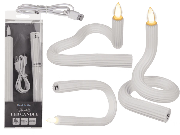 [OOTB-153348] Weiße flexible LED Kerze aus Silikon,