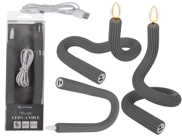 [OOTB-153349] Graue flexible LED Kerze aus Silikon,