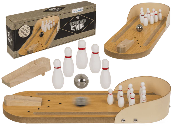 Tisch-Bowlingspiel, inkl. 1 Ball, 10 Kegel,