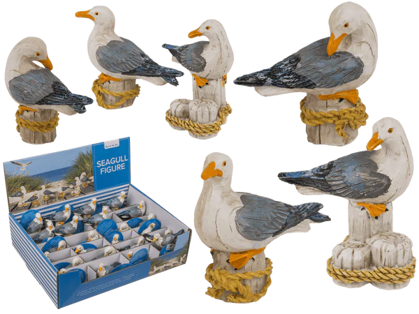 [OOTB-830475] Polyresin-Dekofigur, Möwe auf Poller, 5 x 5 cm,