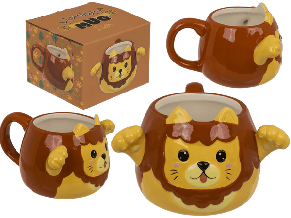 [OOTB-78/8453] Becher, Huggy Mug, Löwe, Dolomite, 15 x 10 cm,