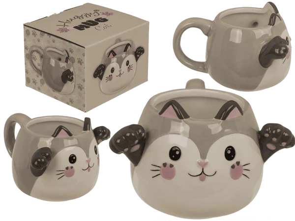[OOTB-78/8454] Becher, Huggy Mug, Katze, Dolomite, 15 x 10 cm,