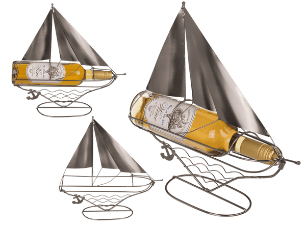 [OOTB-71/3370] Metall-Flaschenhalter, Segelboot,