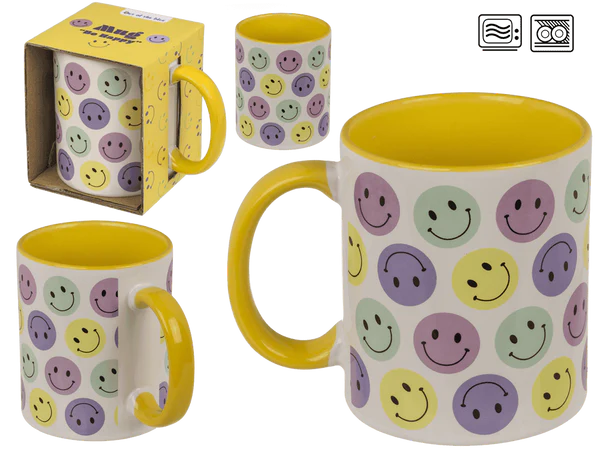 [OOTB-78/8431] Becher, Be Happy, aus Steingut,