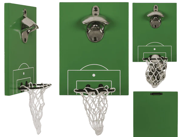 Metall-Flaschenöffner, Fußballplatz mit Tor,