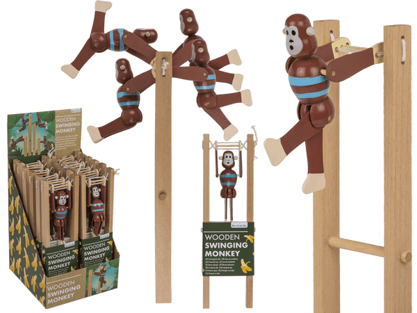 [OOTB-76/6195] Schwingender Affe aus Holz, 7x2,2x23 cm,