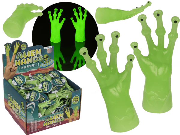Fingerpuppen, Alien-Hände, Glow in the Dark,