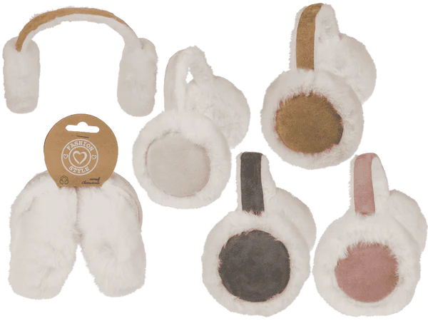 [OOTB-02/3161] Faltbare Ohrenwärmer, White Fur,