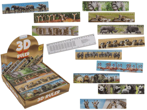 [OOTB-29/2714] Lineal, Wildtiere, 21 x 4,5 cm,