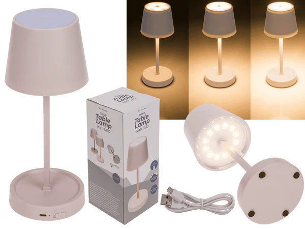 [OOTB-220239] Rosafarbene Tisch-Lampe mit LED,