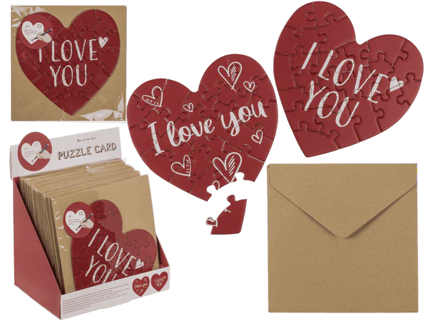 [OOTB-180801] Herzförmige Geschenkkarte, Puzzle, Love,