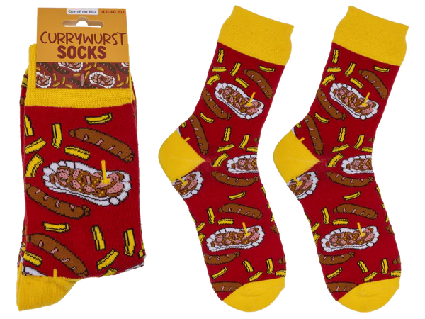 Socken, Curry Wurst, Größe 42-46,