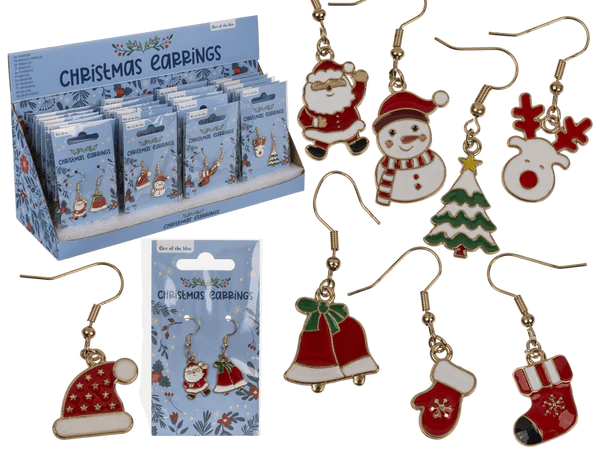 Ohrringe, X-MAS, aus Zinklegierung,