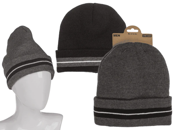 Herren-Wintermütze, Striped, gefüttert,