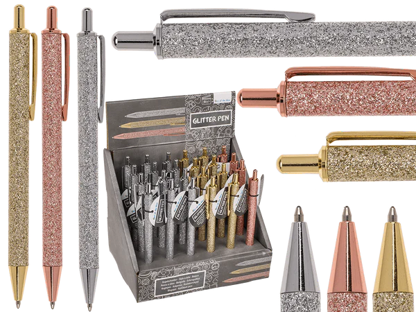 [OOTB-29/2833] Metall-Kugelschreiber, Glitter, ca. 15 cm,