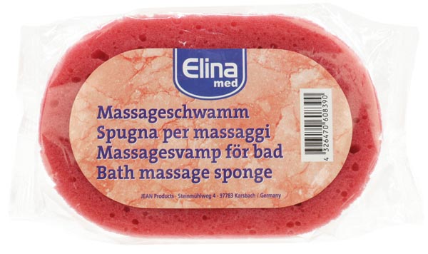 Schwamm Massage ca.14x9x4,5cm 4 Farben in Cello