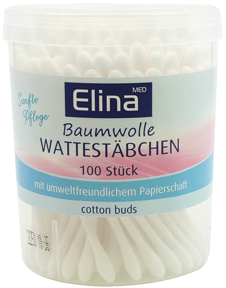 [WERM-66264] Wattestäbchen 100er Papier Elina in Runddose