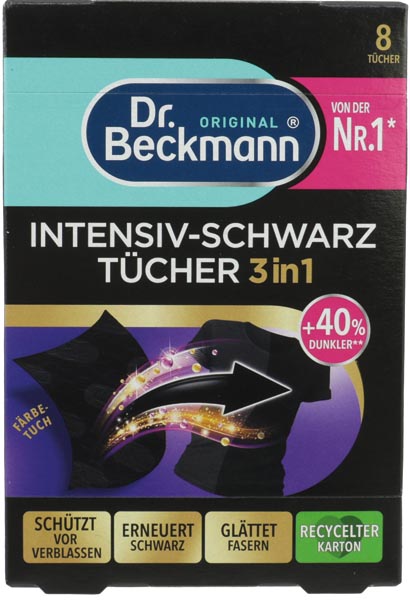 Dr. Beckmann Intensiv-Schwarz Tücher 3in1 8 Stück