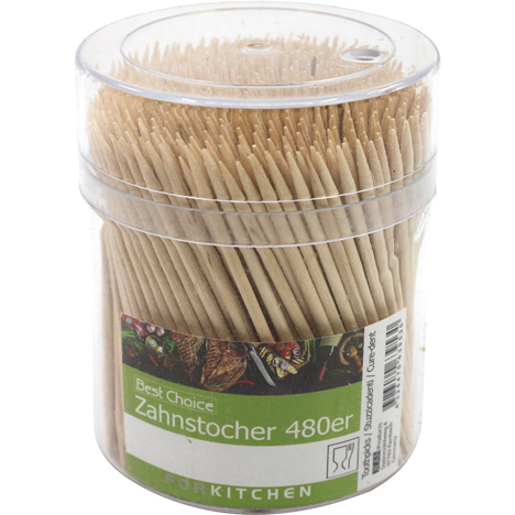 Zahnstocher 480er in transparenter Dose 7x5cm
