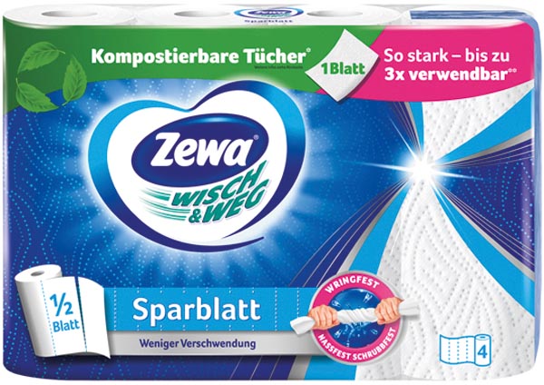 Zewa Haushaltsrolle Wisch&Weg Sparblatt 4x74