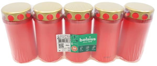 [WERM-18925] Grablicht Brenner Nr 3 rot m. Golddeckel 5er Pack