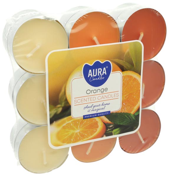 Teelichter Duft 18er Orange in Blockpackung