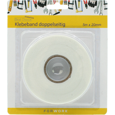 [WERM-44809] Klebeband doppelseitig extra lang 5m x 20mm a. K.