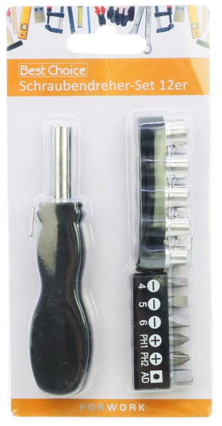 Schraubenzieher Multifunk. 10in1+ 11 Bit-Stecker
