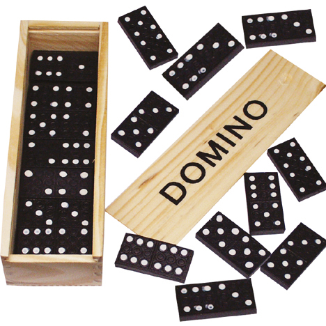 [WERM-60752] Domino in Holzbox 16x5cm mit Spielanleitung