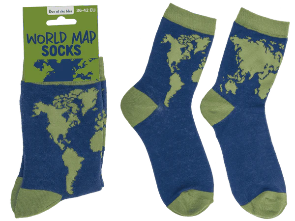 Socken, Weltkarte, Größe 36-42,