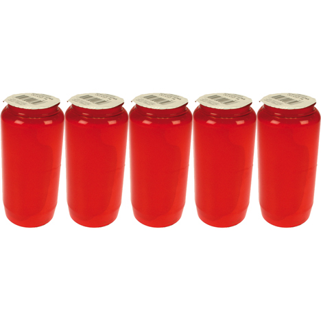 Grablicht Öllicht Nr 7 rot ohne Deckel, 5er Pack