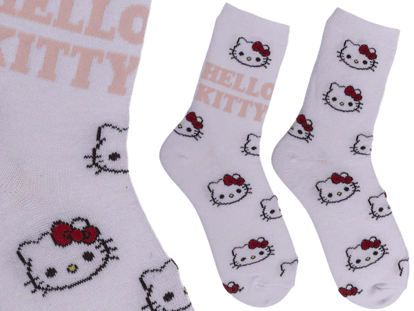 Socken, Hello Kitty, weiß, Größe 28-35,
