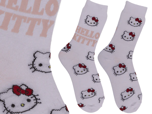 [OOTB-02/1651] Socken, Hello Kitty, weiß, Größe 36-43,