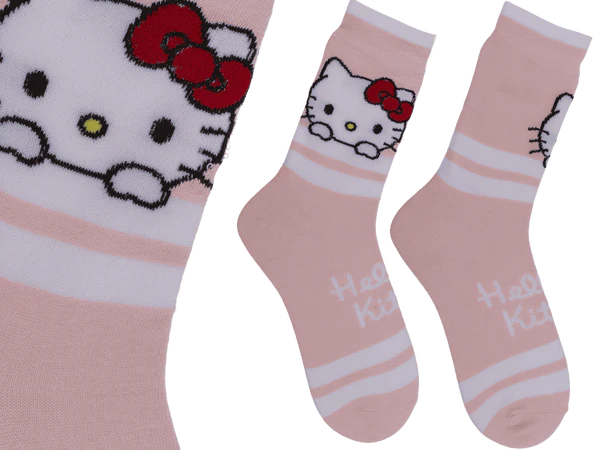 [OOTB-02/1653] Socken, Hello Kitty, gestreift, Größe 36-43,