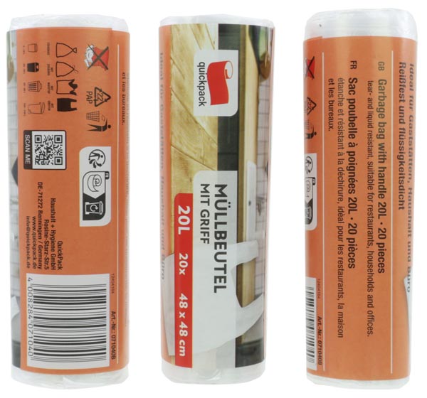 Müllbeutel 20l 20er Rolle mit Griff 10MY