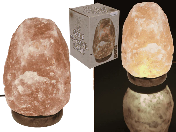 LED-Salzkristall-Lampe, warmweiß,