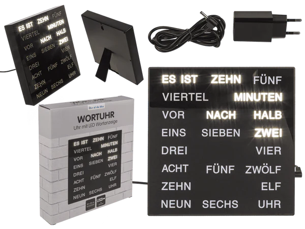 Uhr mit deutscher Wort-Anzeige,