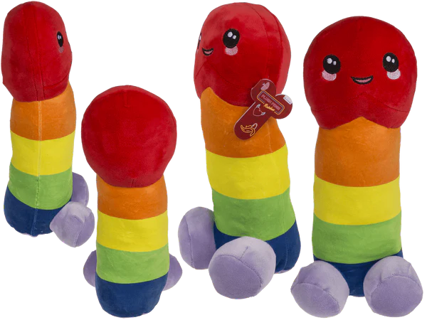 Plüsch-Penis, Regenbogen, 30 cm,