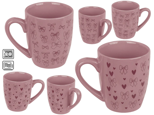 Becher, Schleifchen, aus Steingut,
