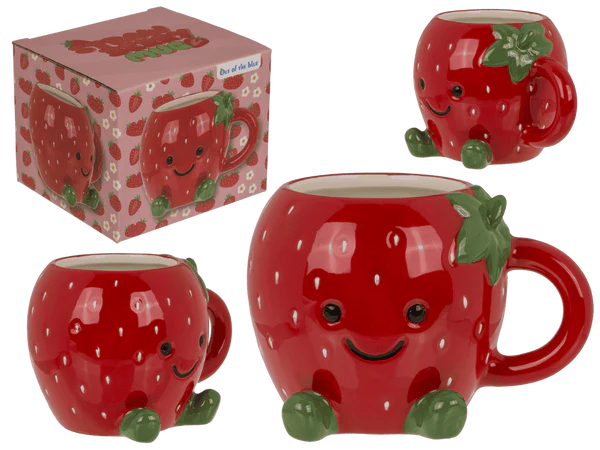 [OOTB-78/8482] Becher, Kawaii Erdbeere, aus Dolomit,