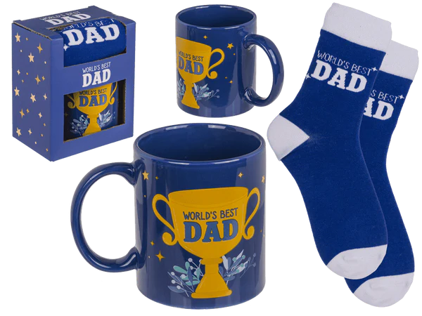 Geschenkset, World's Best Dad, Becher und Socken,