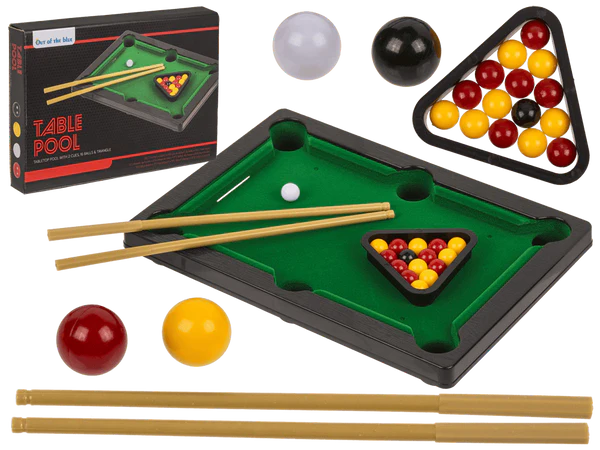 [OOTB-63/3073] Tischbillardspiel mit 2 Queues, 16 Kugeln,