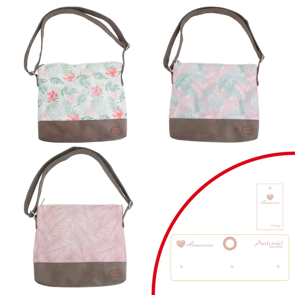 [07.00268.99] Damen Schulter Tasche Tropische Blumen