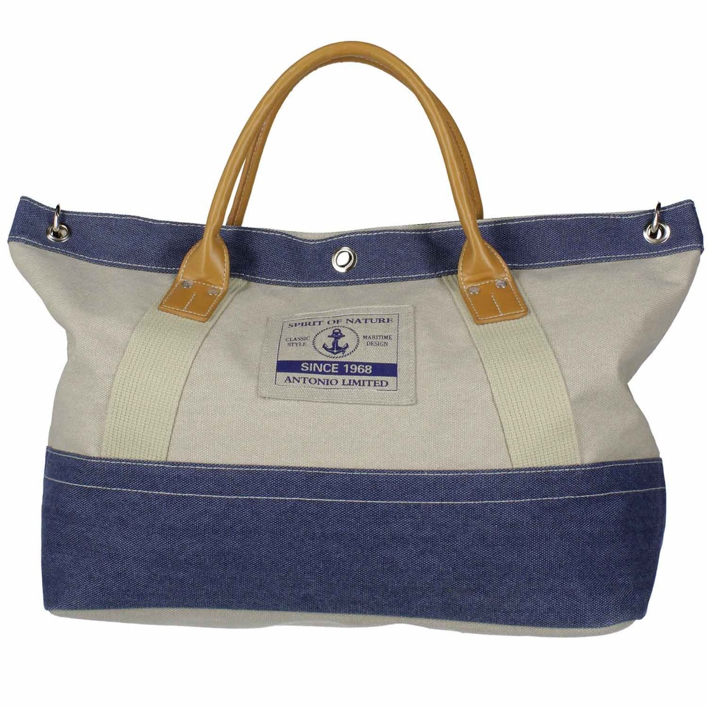 [07.00018.26] Beach Bag Saint-Tropez Blue Beige Large